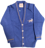 Hartburn Primary Blue And Grey Knitwear Cardigan