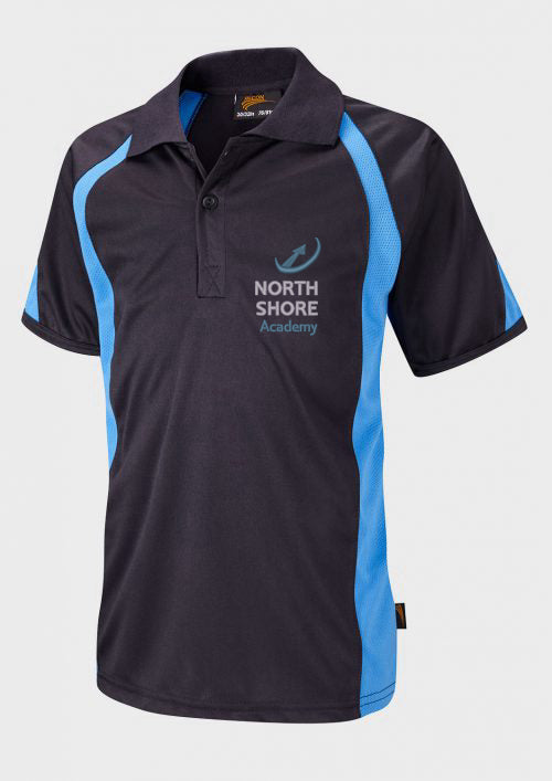 North Shore Navy Blue And Sky Blue Sports Polo