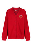 Bewley Red Trutex Sweatshirt Cardigan