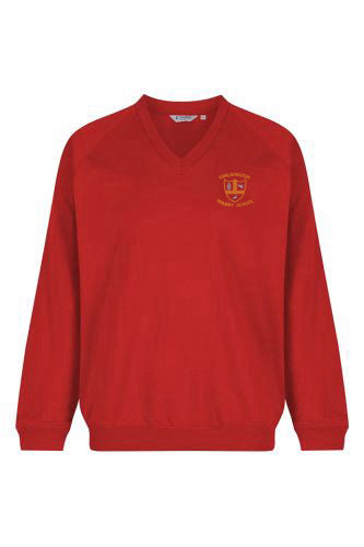 Kirklevington Red Trutex V Neck Sweatshirt