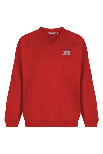 North & South Cowton Red Trutex V Neck Sweatshirt