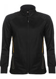 Black And Gold Girls Sports Full Zip Training Top
