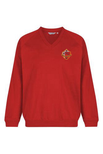 Bewley Red Trutex V Neck Sweatshirt
