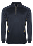 Navy And Gold Boys Sports Quarter Zip Training Top