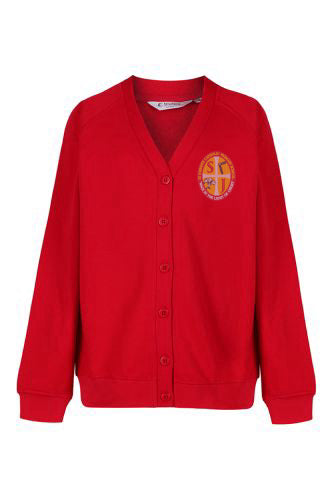 St. Josephs Billingham Red Trutex Sweatshirt Cardigan