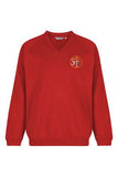 St. Teresa Red Trutex V Neck Sweatshirt