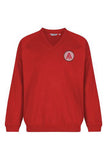 Abbey Federation Red Trutex V Neck Sweatshirt